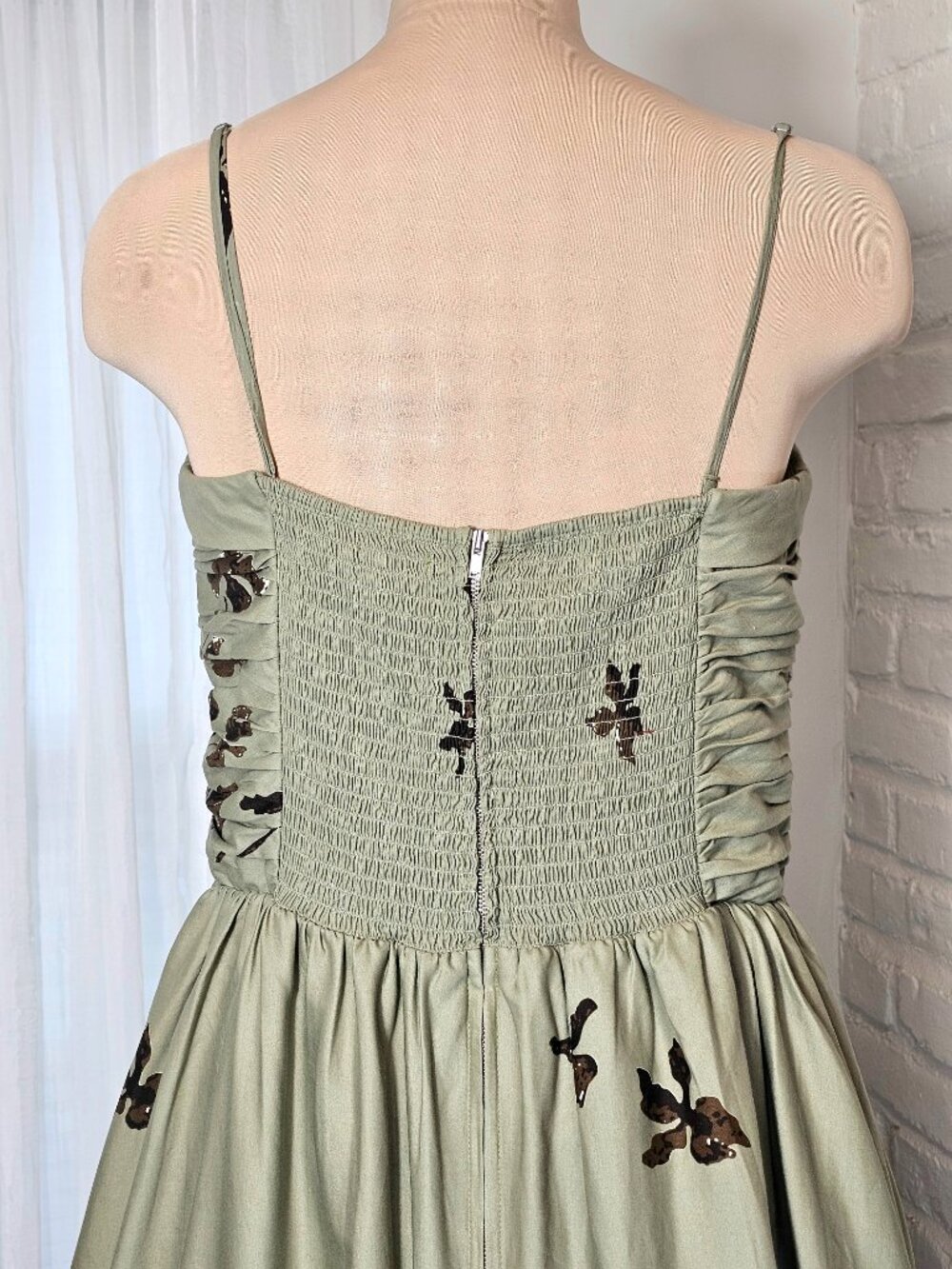 Reformation Kastoria Iris Border Dress Size 12 NWT Smocked Bodice Floral Maxi - Picture 11 of 16